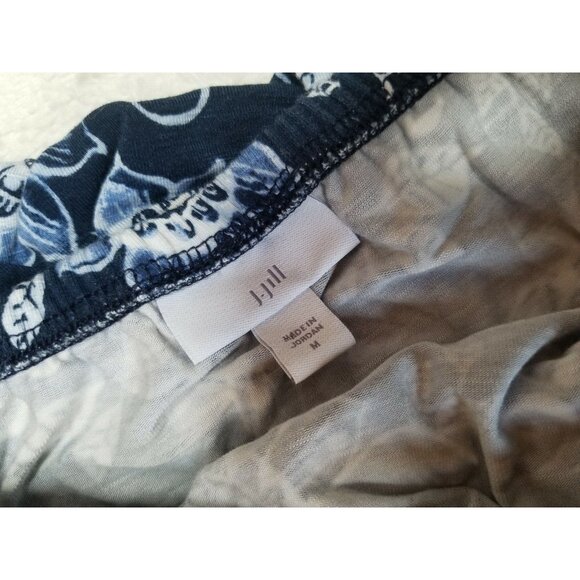 J. Jill Womens Bertha Collar Shift Dress Medium Stretchy Neckline Floral Blue - Picture 4 of 7